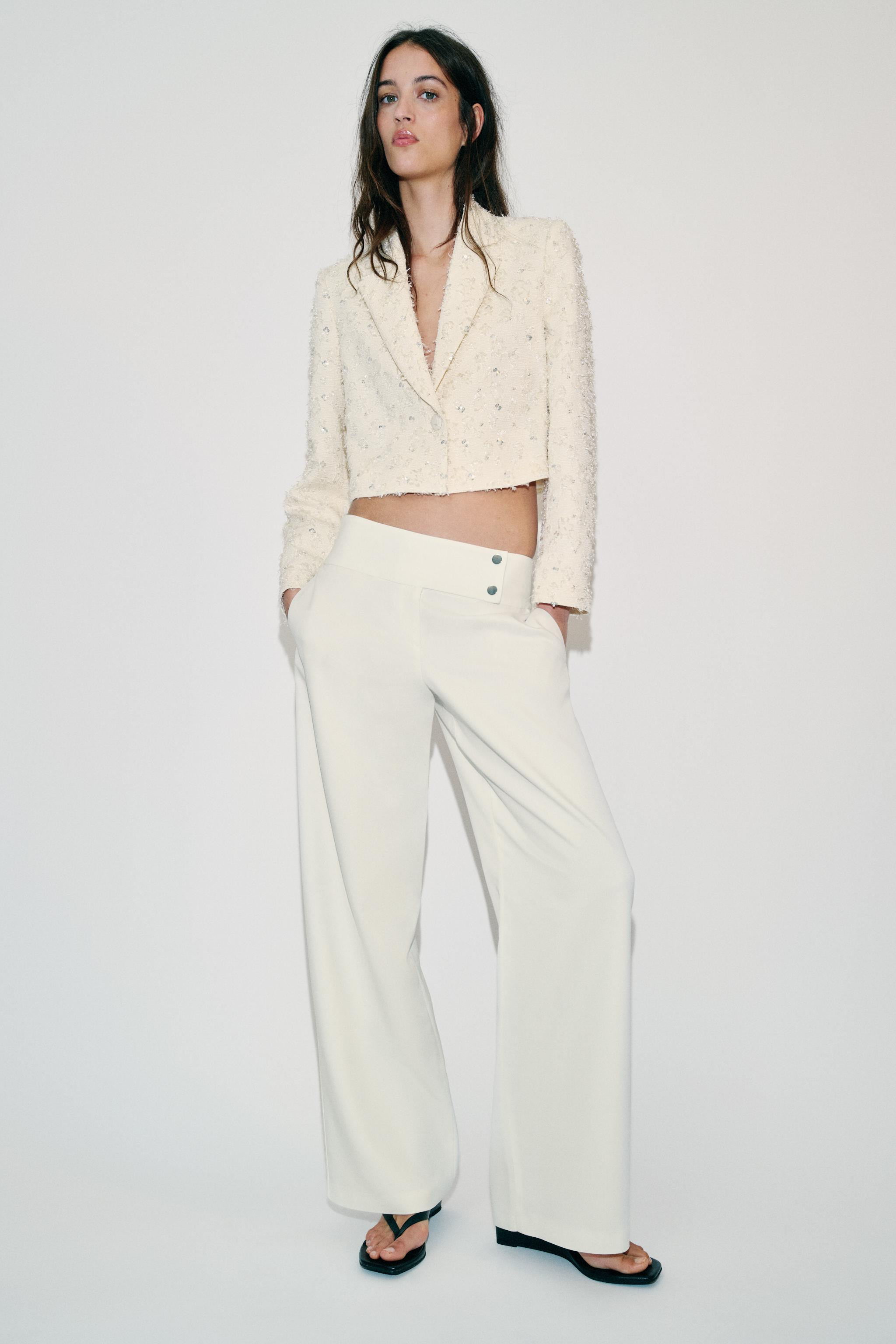 EMBELLISHED FRINGED CROPPED BLAZER | Zara US