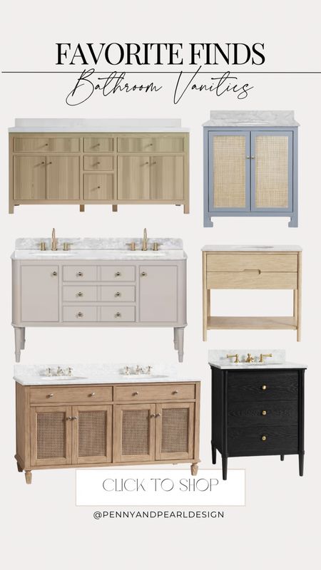 Our favorite timeless and special vanities — that you’ll be surprised to find are not custom! These store-bought bathroom vanities have caning, tapered legs, marble tops, fluted doors and more that you’d pay big bucks to have custom made.

Shop our favorites (most under $2000) and follow @pennyandpearldesign for more interior design and home style ✨



#LTKhome #LTKstyletip #LTKSpringSale