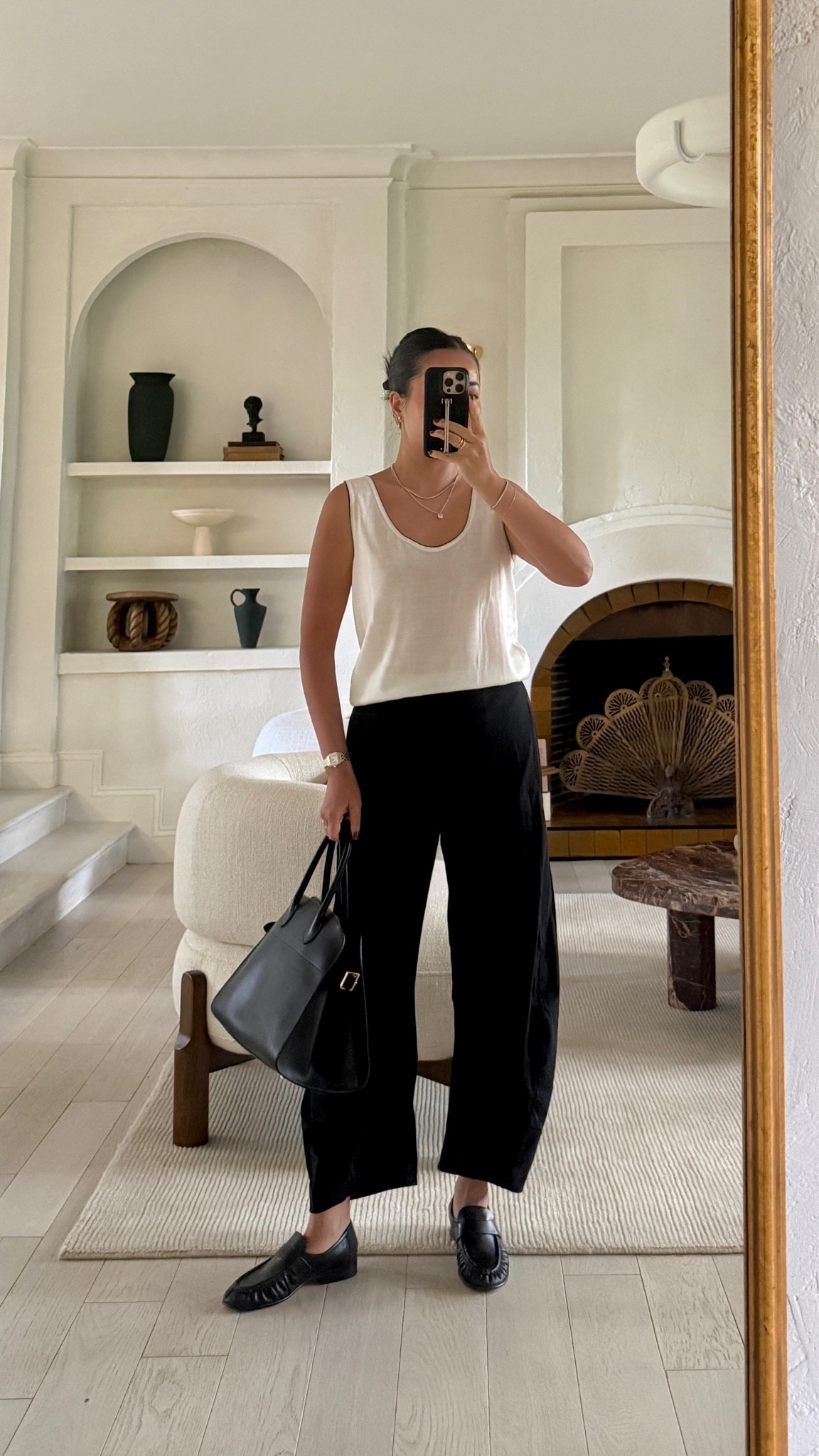 For size reference, I’m 5 ft 115 pounds and wearing the sizes below. 

PANTS: These come in Standard, Petite, and Long inseams. I’m wearing a 4Petite (24 3/4"). It’s honestly a tad big at the waist but the 2P is too tight for me. Perfect length, wrinkle resistant, extremely comfortable and great for both warm and cool weather. 

TOP: I’m wearing a size Small. Love the drape!

LOAFERS: walked miles in these. They’re the only shoes I packed (instead of sneakers). Extremely comfortable with no break-in period. I find the fit TTS.

#LTKPetite #LTKOver40 #LTKootd