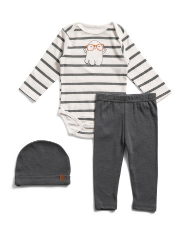 Newborn 3pc Ghost Stripes Bodysuit Set | Baby Boys (0-24m) | Marshalls | Marshalls
