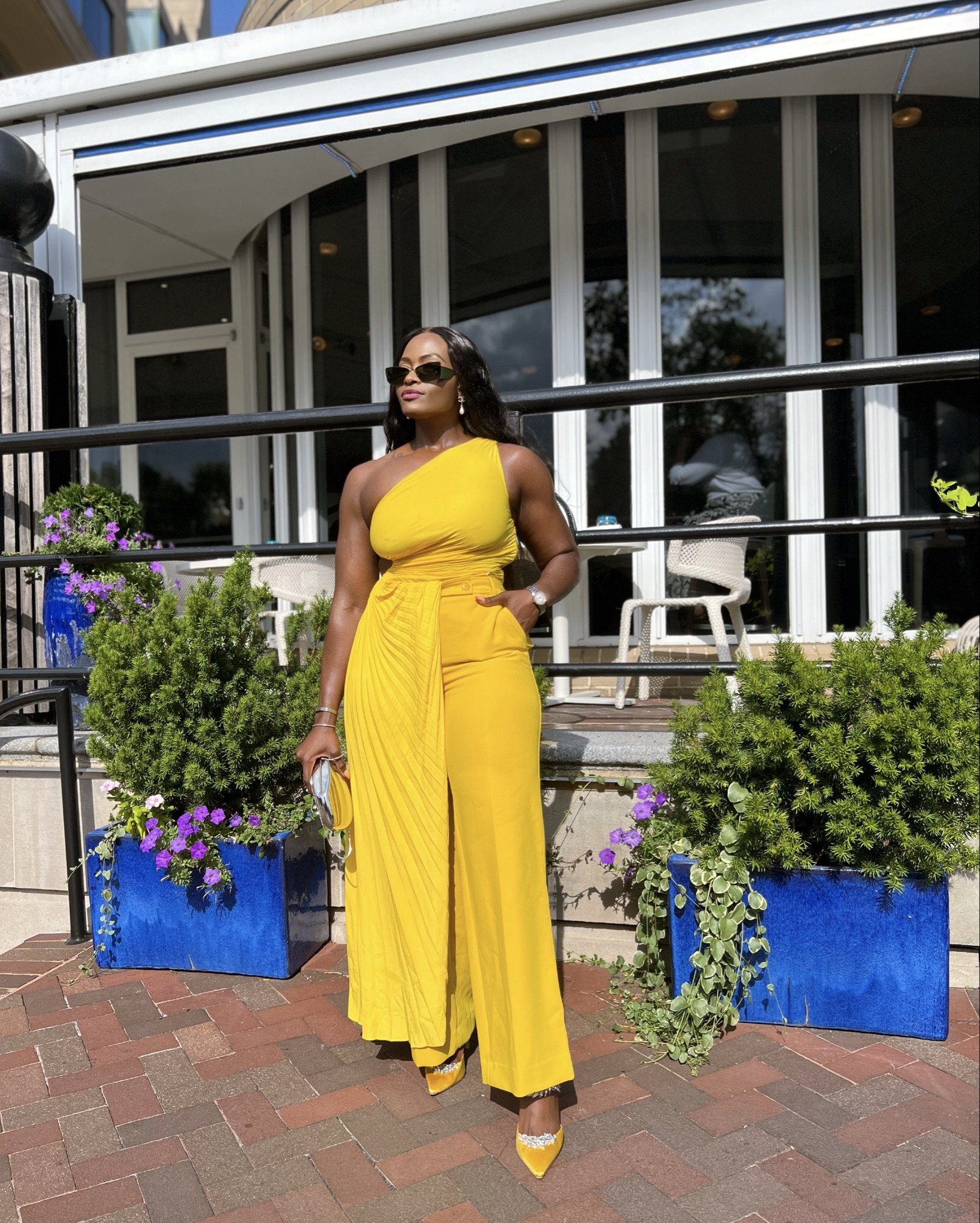 I wore this edgy but yet chic monochromatic look last weekend for afternoon tea. Full outfit deets below: 
✨ Dress @alcltd 
✨ Pants & clutch @zara 
✨ shoes @ManoloBlahnik
✨ sunnies @prada
✨ earrings @chanel 
✨ silver bracelet cuffs @legramme


#LTKSeasonal #LTKStyleTip