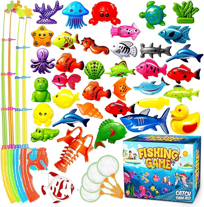 Goody King Magnetic Fishing Game Pool Toys for Kids - Bath Outdoor Indoor Carnival Party Water Ta... | Amazon (US)
