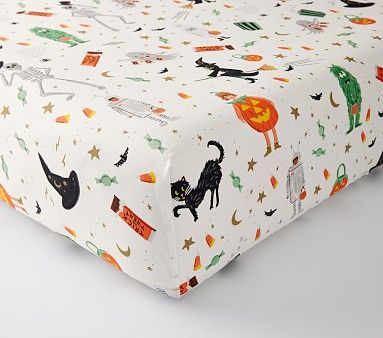 Rifle Paper Co. Halloween Organic Crib Fitted Sheet | Pottery Barn Kids