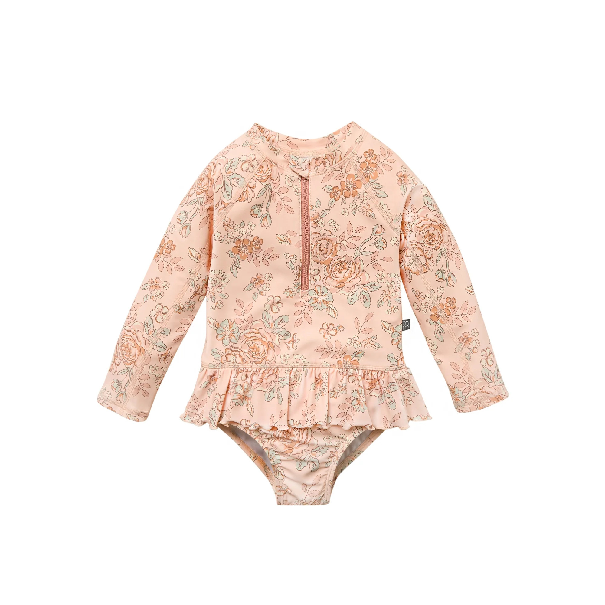 Modern Moments by Gerber Baby and Toddler Girl Peplum Ruffle Rashguard, Sizes 0/3M - 5T - Walmart... | Walmart (US)