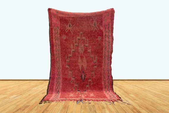 7X4 Feet Stunning Berber Rug Red Moroccan Vintage Area Rug. - Etsy | Etsy (US)