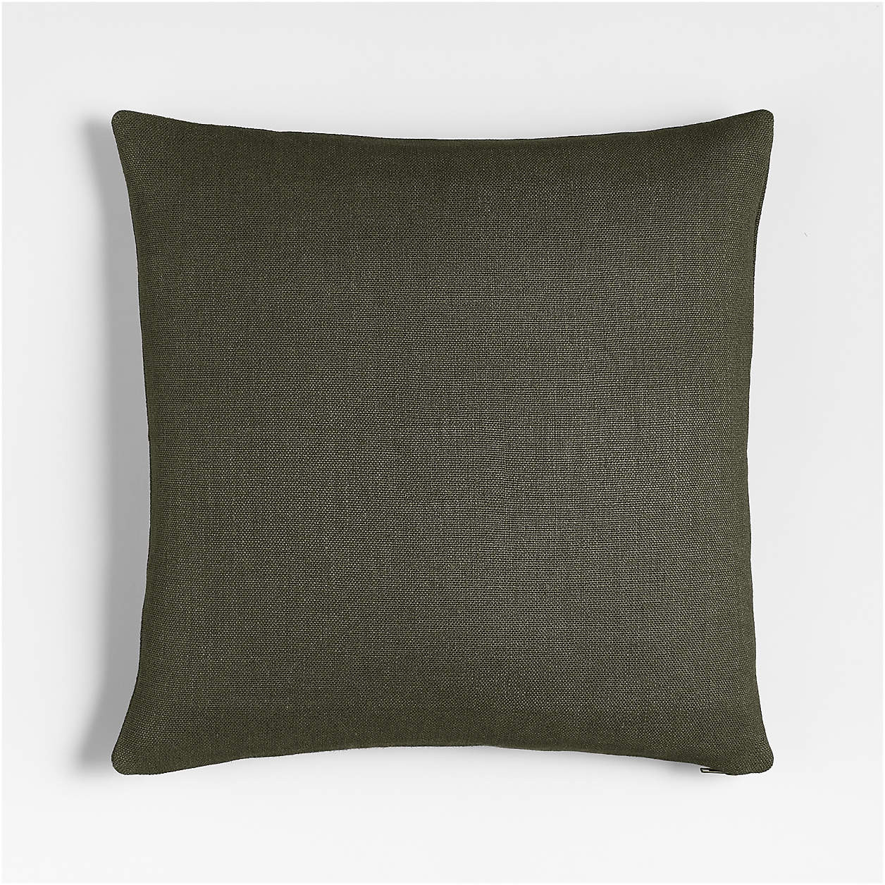 Relaxed Linen Layering 20"x20" Burnt Green Throw Pillow Cover + Reviews | Crate & Barrel | Crate & Barrel