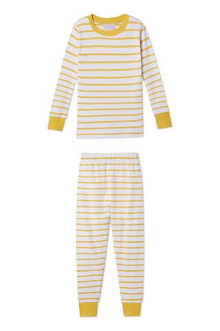 Organic Pima Kids Long-Long Set in Ochre | LAKE Pajamas