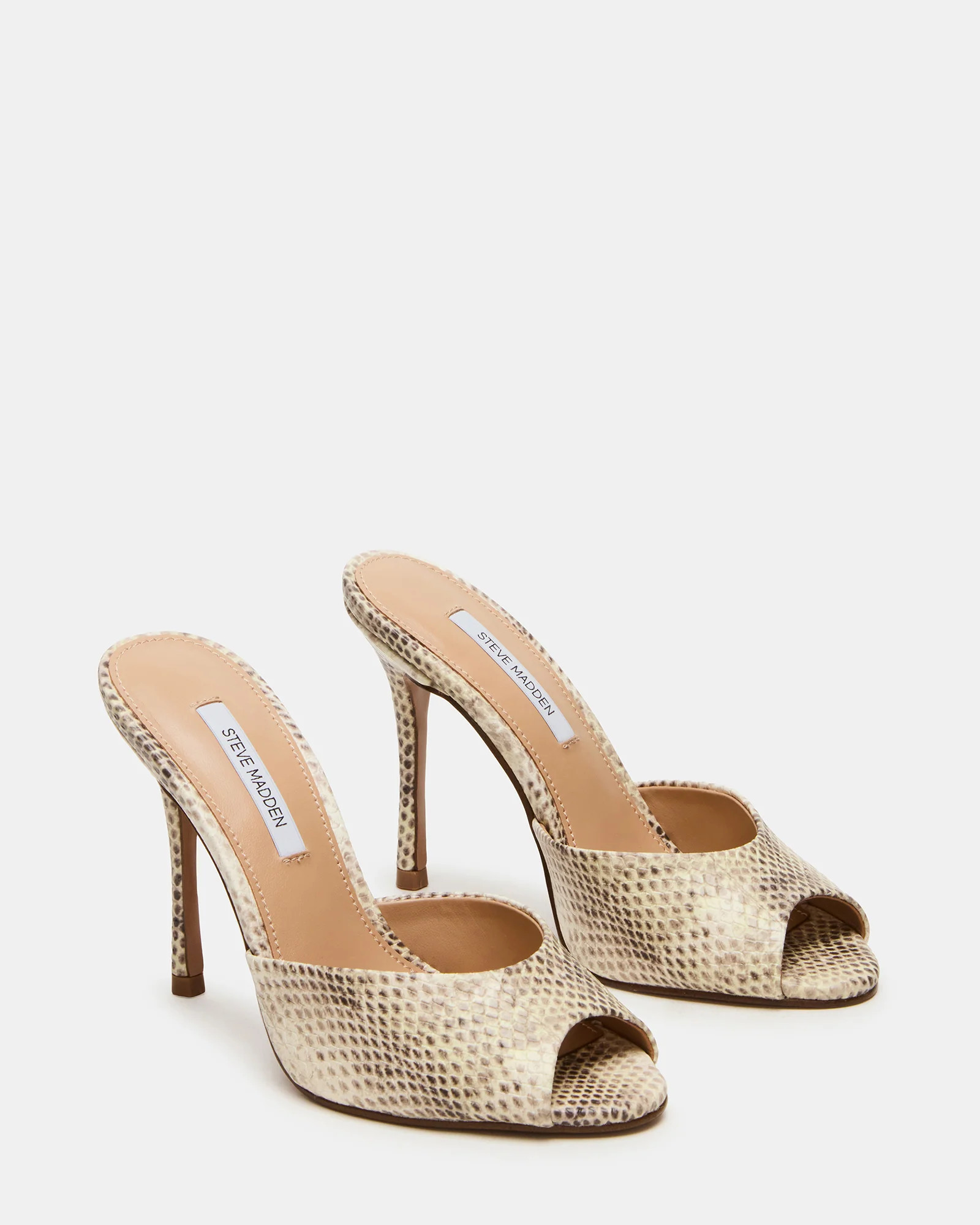 PRIYA Natural Snake Mule Women's Heel | Steve Madden (US)