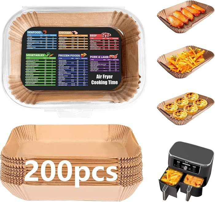 200PCS Air Fryer Liners for Ninja: Higher Non-Stick Disposable Parchment Paper Liner for Ninja DZ... | Amazon (US)