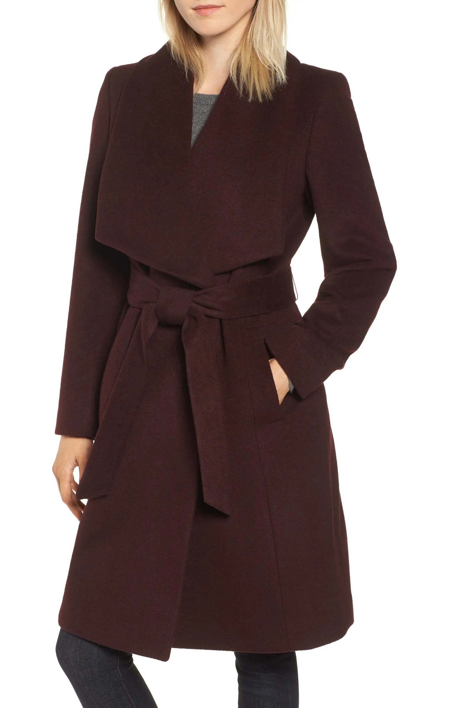 Cole Haan Signature Slick Wool Blend Wrap Coat | Nordstromrack | Nordstrom Rack
