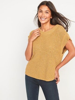 Lightweight Shaker-Stitch Short-Sleeve Sweater for Women | Old Navy (US)