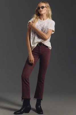 MOTHER The Insider Mid-Rise Crop Step Fray Jeans | Anthropologie (US)