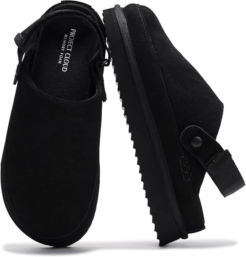 Project Cloud Genuine Suede Clogs for Women - Memory Foam Womens Clogs & Mules with Adjustable St... | Amazon (US)