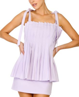 Line & Dot Women's Square Neck Pleated Mini Dress - Macy's | Macy's
