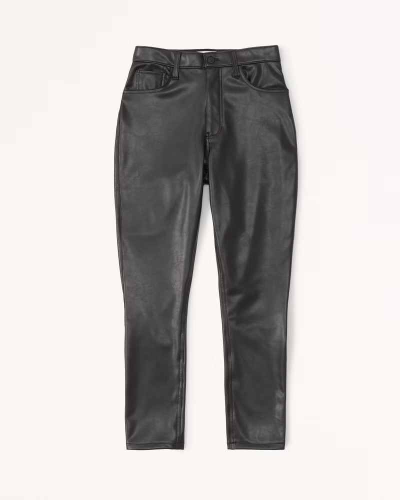 Abercrombie & Fitch Women's Curve Love Vegan Leather Skinny Pant in Black - Size 24S | Abercrombie & Fitch (US)