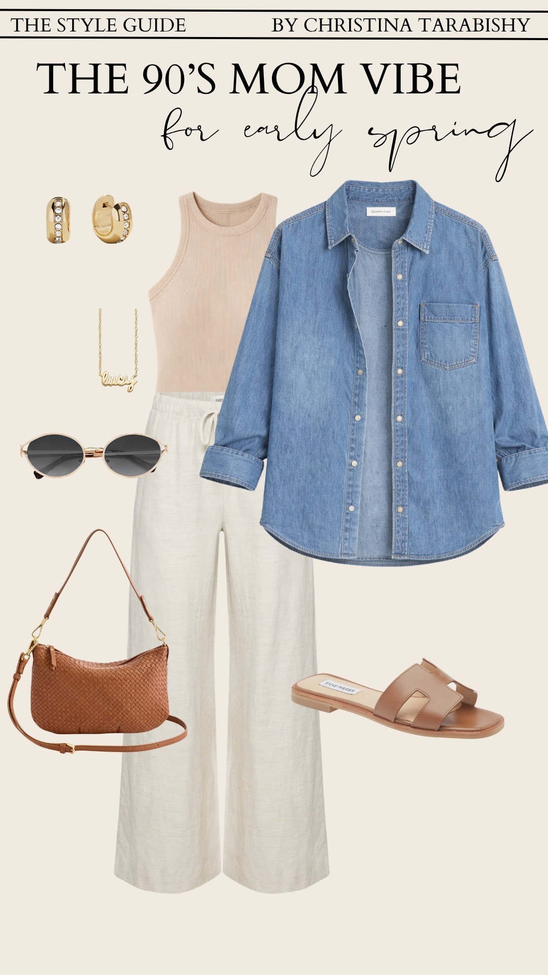 Soft, relaxed pieces for an effortless spring look
Linen, denim, and easy layers

linen pants outfit, denim shirt outfit, neutral tank, casual spring outfit, sandals outfit, effortless style, minimal outfit

#LTKOver40 #LTKootd #LTKgrwm