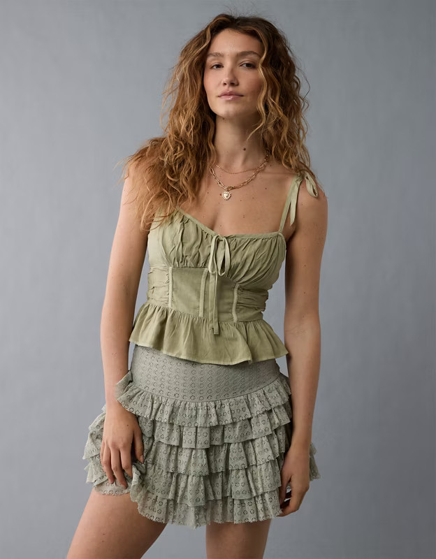 AE Corset Peplum Top | American Eagle Outfitters (US & CA)