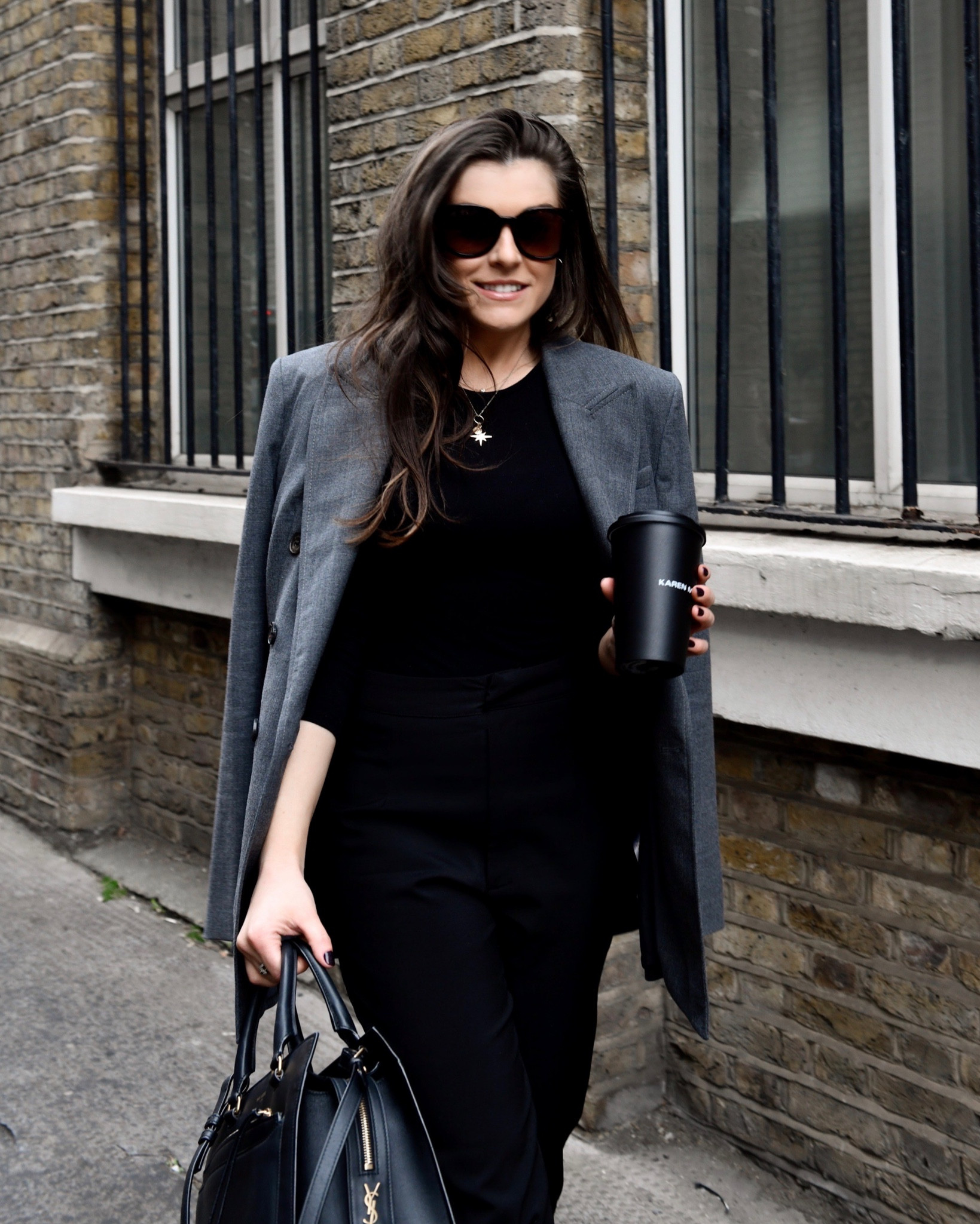 The perfect combo, grey blazer, black top, black trousers, black outfit, blazer, oversized blazer, spring wear, sunglasses, handbag, Karen Millen, Burberry, Saint Laurent, YSL, gold necklace

#LTKeurope #LTKstyletip #LTKSeasonal
