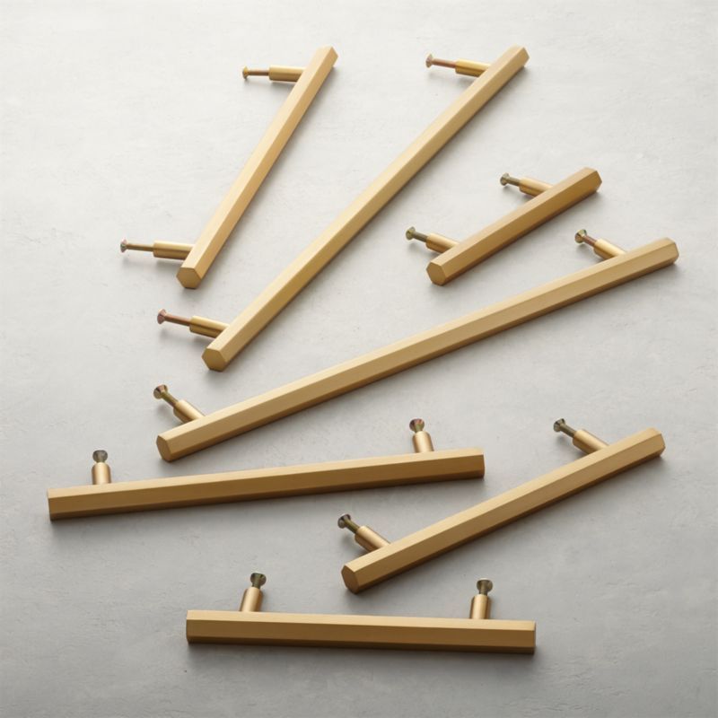 Hex Brushed Brass Handles | CB2 | CB2