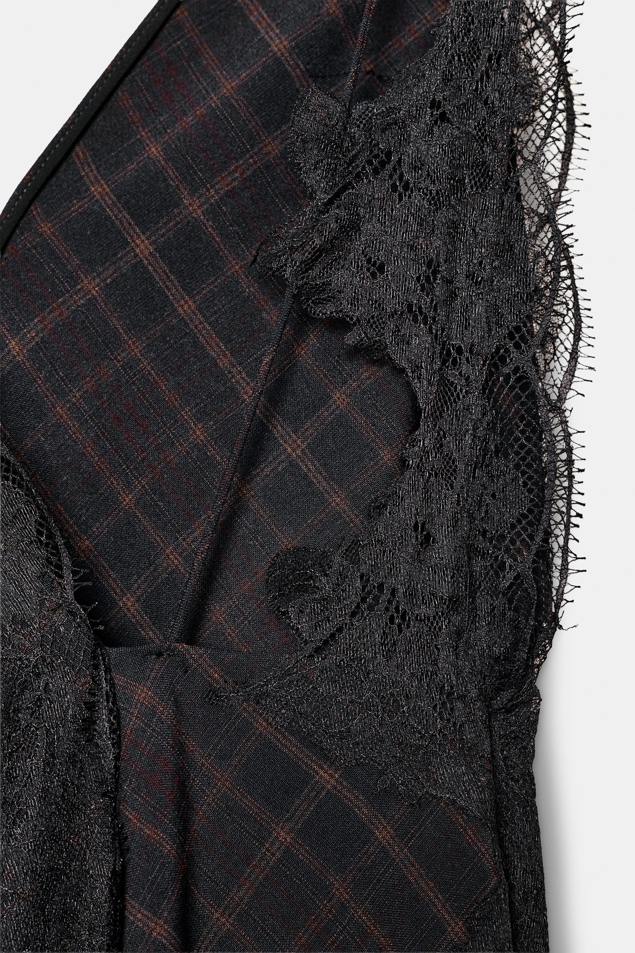KLEID AUS MATERIALKOMBINATION UND SPITZE ZW COLLECTION LIMITED EDITION | Zara DE