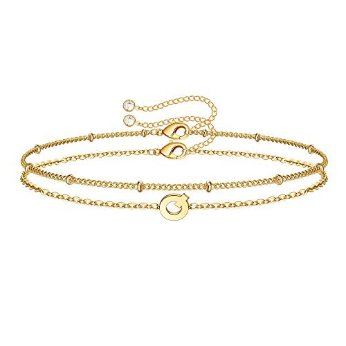 M MOOHAM Valentines Day Gifts for Her Women - Layered Initial Bracelets Gift Letter A-Z Charm, Da... | Amazon (US)