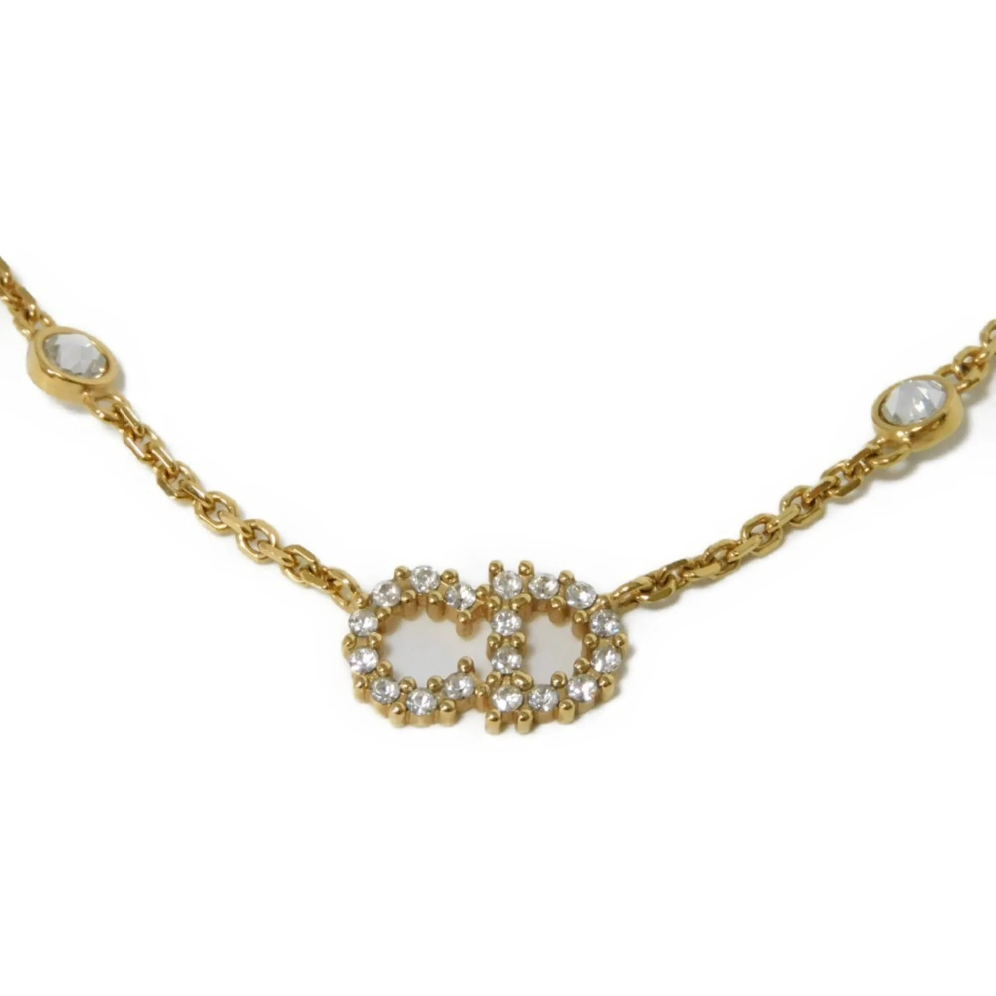Christian Dior Clear ivory Metal Rhinestone Necklace (Pre-Owned) | Shop Simon