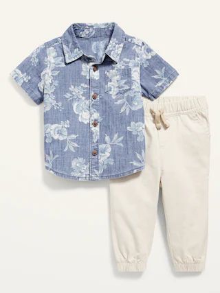 Short-Sleeve Pocket Shirt and Pants Set for Baby | Old Navy (US)