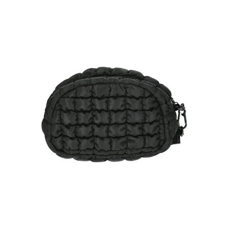 No Boundaries Women's Quilted Pouch Bag Charm, Black, | Walmart (US)