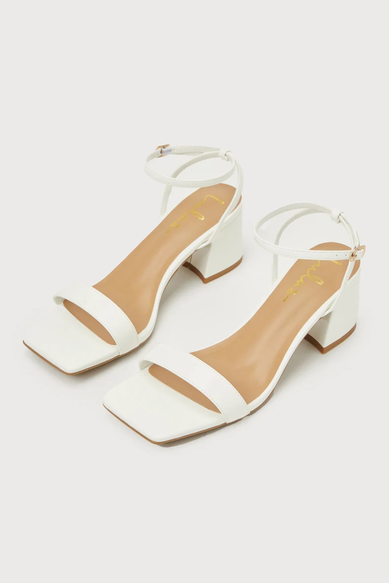 Biancca White Ankle Strap Sandals | Lulus