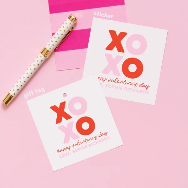 XOXO Valentine's Stickers or Gift Tags | Joy Creative Shop