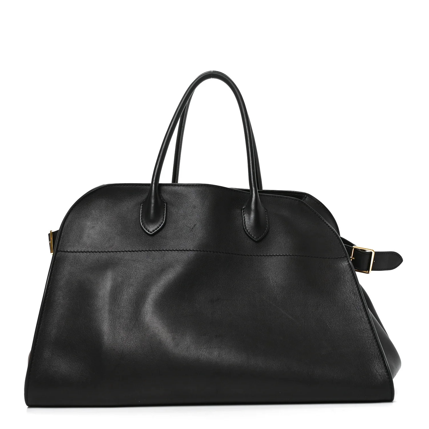 The Row Polished Saddle Calfskin Soft Margaux 15 Black 1952759 | FASHIONPHILE (US)