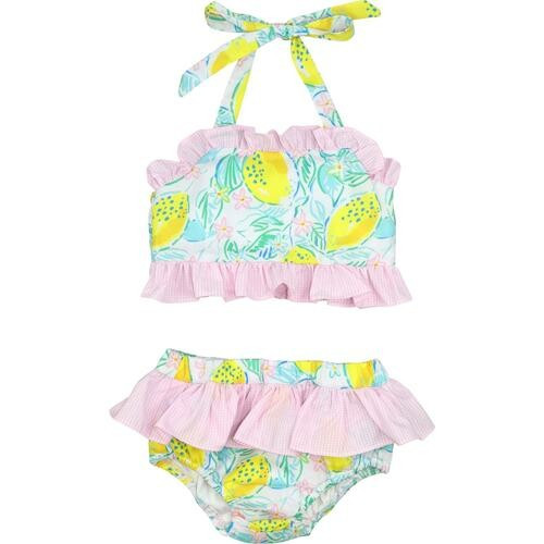 Lemon Print Ruffle Bikini | Cecil and Lou