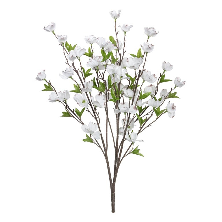 23-inch Artificial Silk White Dogwood Spring Bush, for Indoor Use, by Mainstays | Walmart (US)