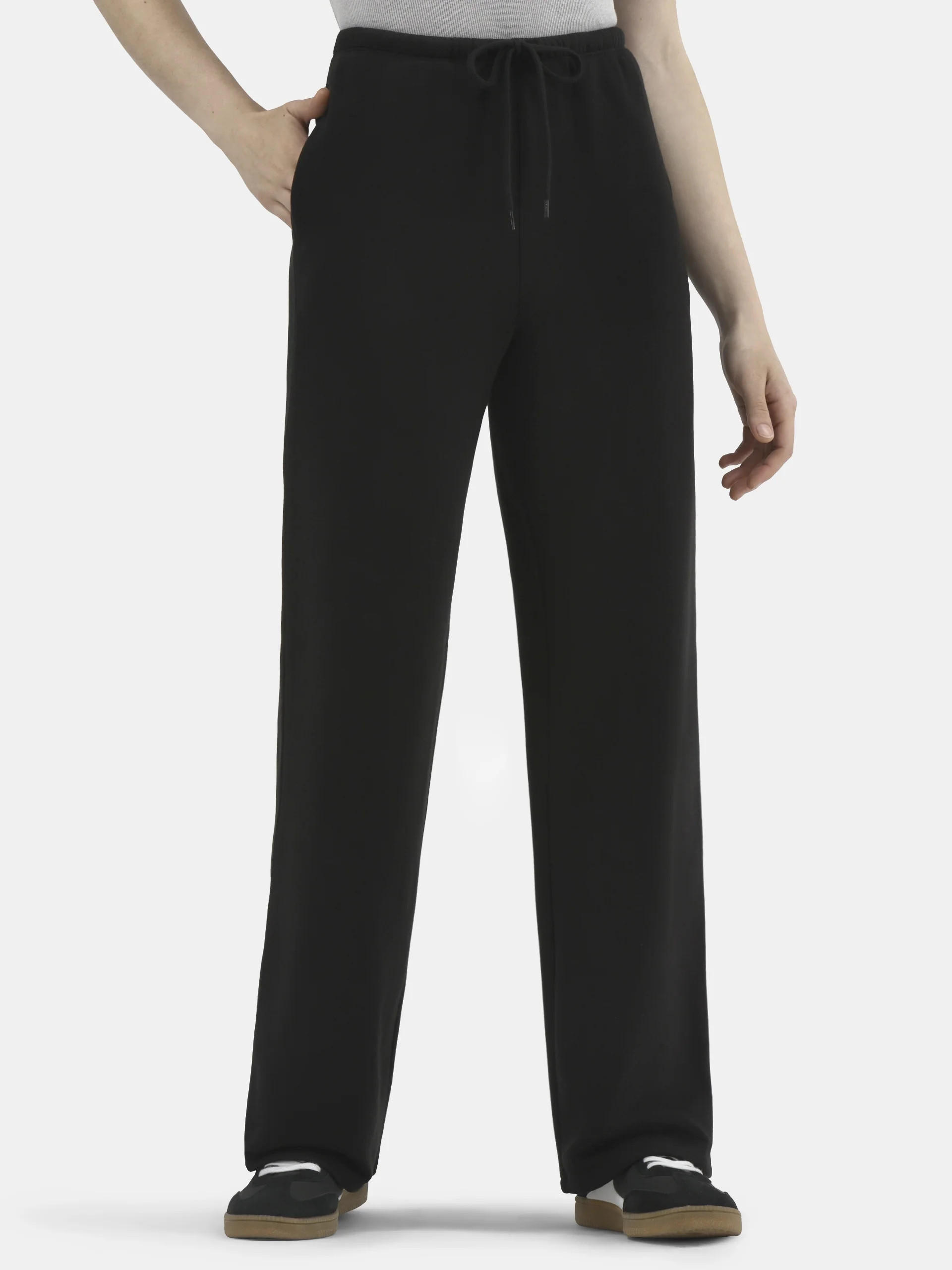 No Boundaries Soft Fleece Wide Leg Sweatpants, Women’s | Walmart (US)