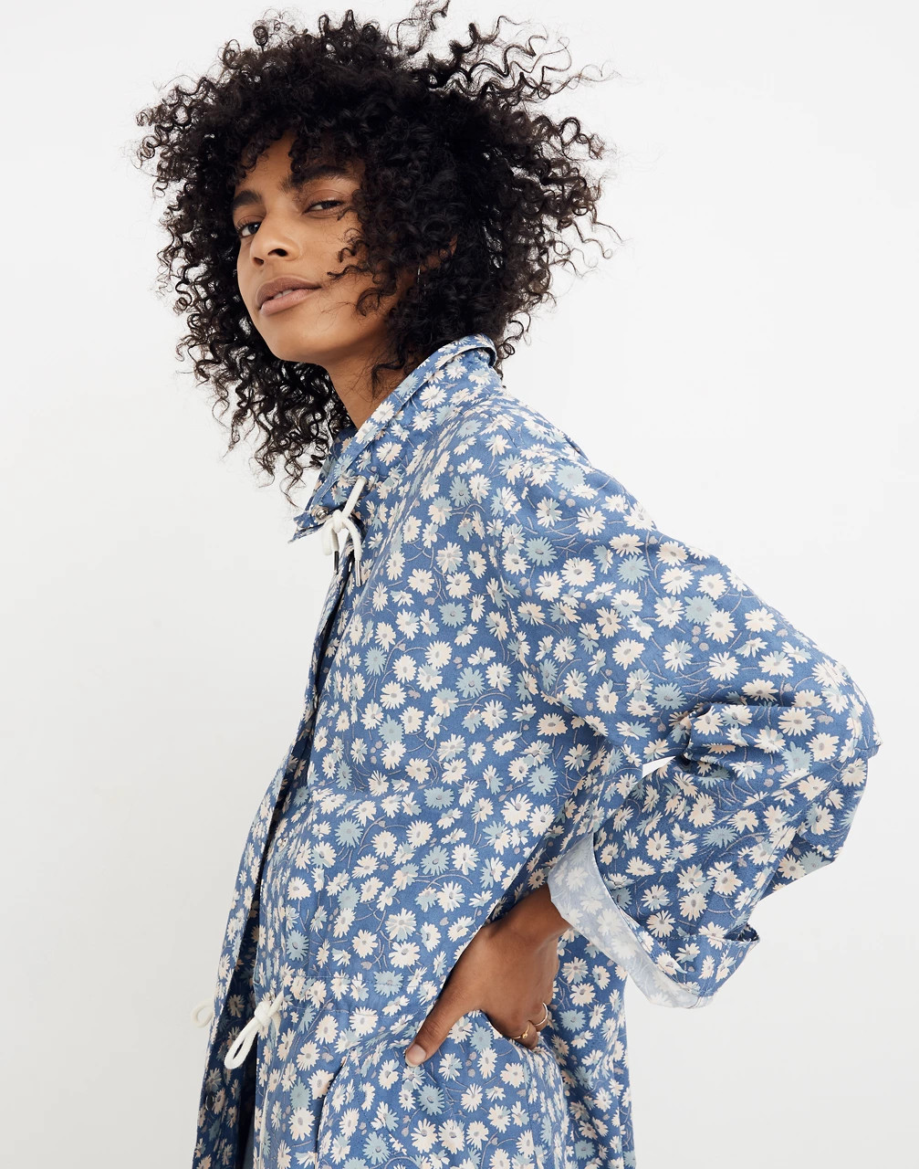 Ruffle-Neck Anorak Raincoat in French Floral | Madewell