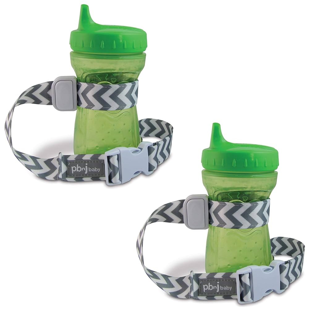 SippyPal Sippy Cup Holder Strap Leash Tether (Gray Chevron 2-Pack) | Amazon (US)
