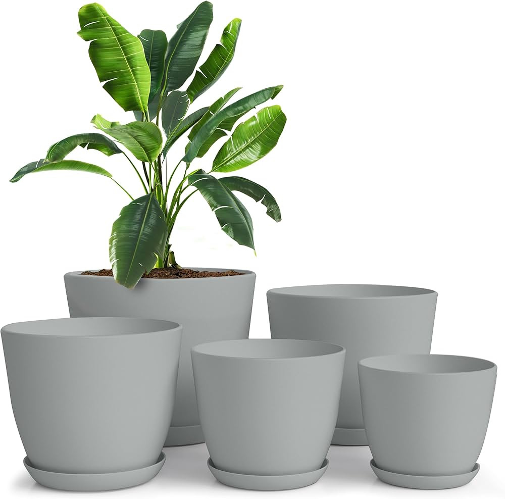 Utopia Home - Plant Pots Indoor with Drainage - 7/6.6/6/5.3/4.8 Inches Home Decor Flower Pots for... | Amazon (US)