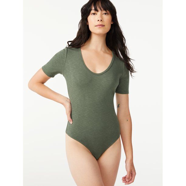 Free Assembly Women's U-Neck Bodysuit with Short Sleeves | Walmart (US)