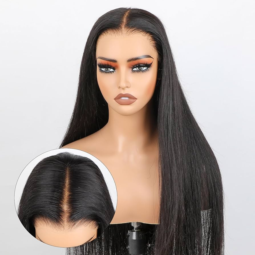 ISEE HAIR Straight Wear Go Glueless Wig Human Hair Pre Plucked Pre Cut 9x6 HD Lace Pre Bleached T... | Amazon (US)