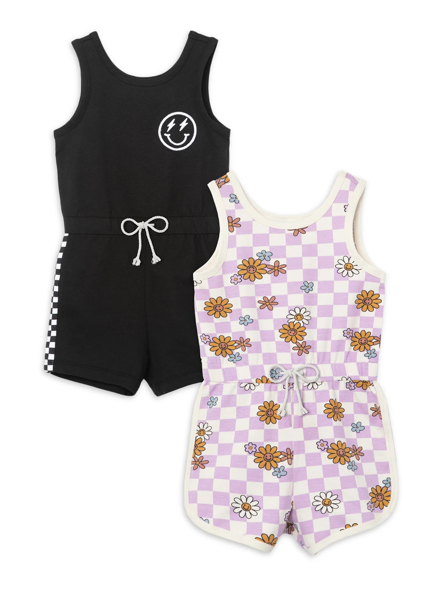 Little Star Organic Toddler Girl 2Pk Rompers, Size 12M-5T | Walmart (US)