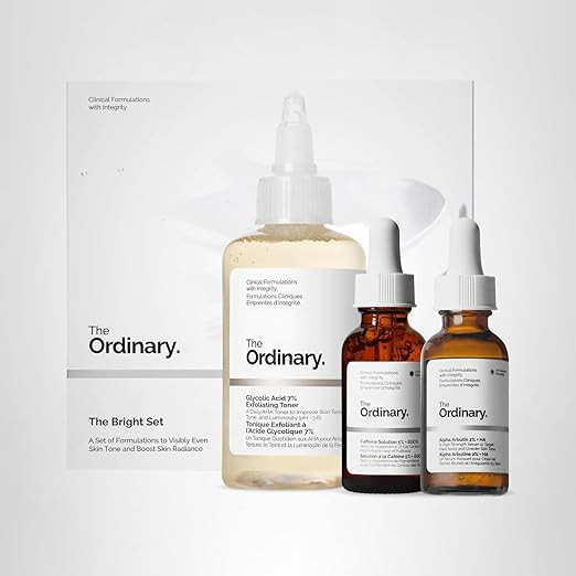 The Ordinary The Bright Set, 3-Step Regimen for Radiant, Even Skin Tone with Glycolic Acid 7% Exf... | Amazon (US)