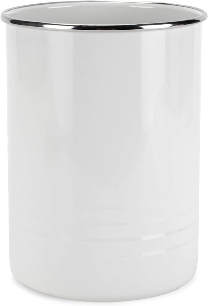 Nat & Jules White 6.75 x 5 Iron Metal Kitchen Crock Utensil Holder | Amazon (US)