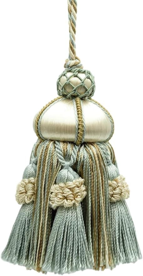 Elegant Hand-Crafted 4" (10cm) Key Tassel, 3 1/2" (8.5cm) Loop, Accented with Crown Tassels (KTAX... | Amazon (US)