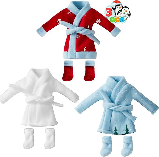 JOYIN 3 Packs Xmas Clothing for Doll Bathrobes, Christmas Decorations, and Holiday Specials (Doll... | Amazon (US)