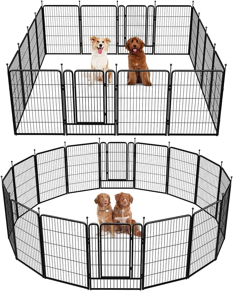 FXW Rollick Dog Playpen Designed for Camping, Yard, 40" Height for Large/Medium/Small Dogs, 16 Pa... | Amazon (US)