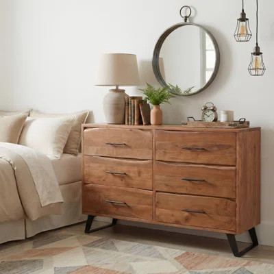 Keerat 6-drawer Live Edge Solid Wood Dresser | Wayfair North America