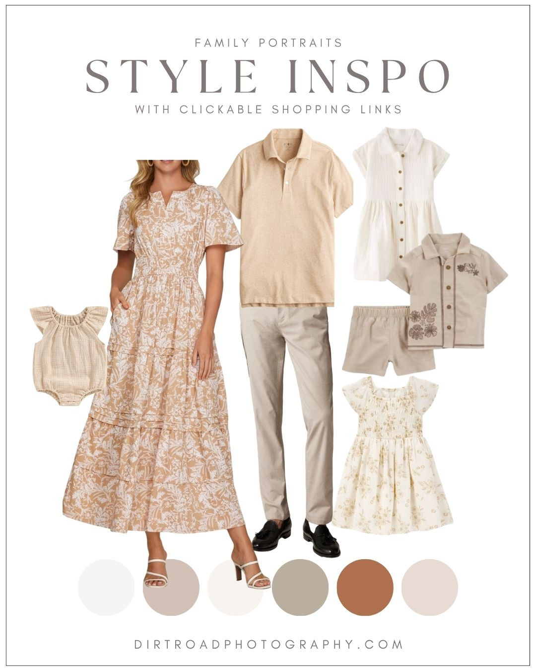 Tan + peach florals give you the most relaxed, coordinated outfits for family pictures.

Great for outdoor minis or full sessions!

#photographerstyling #familyfashion #springlookbook

#LTKFamily #LTKKids #LTKBaby