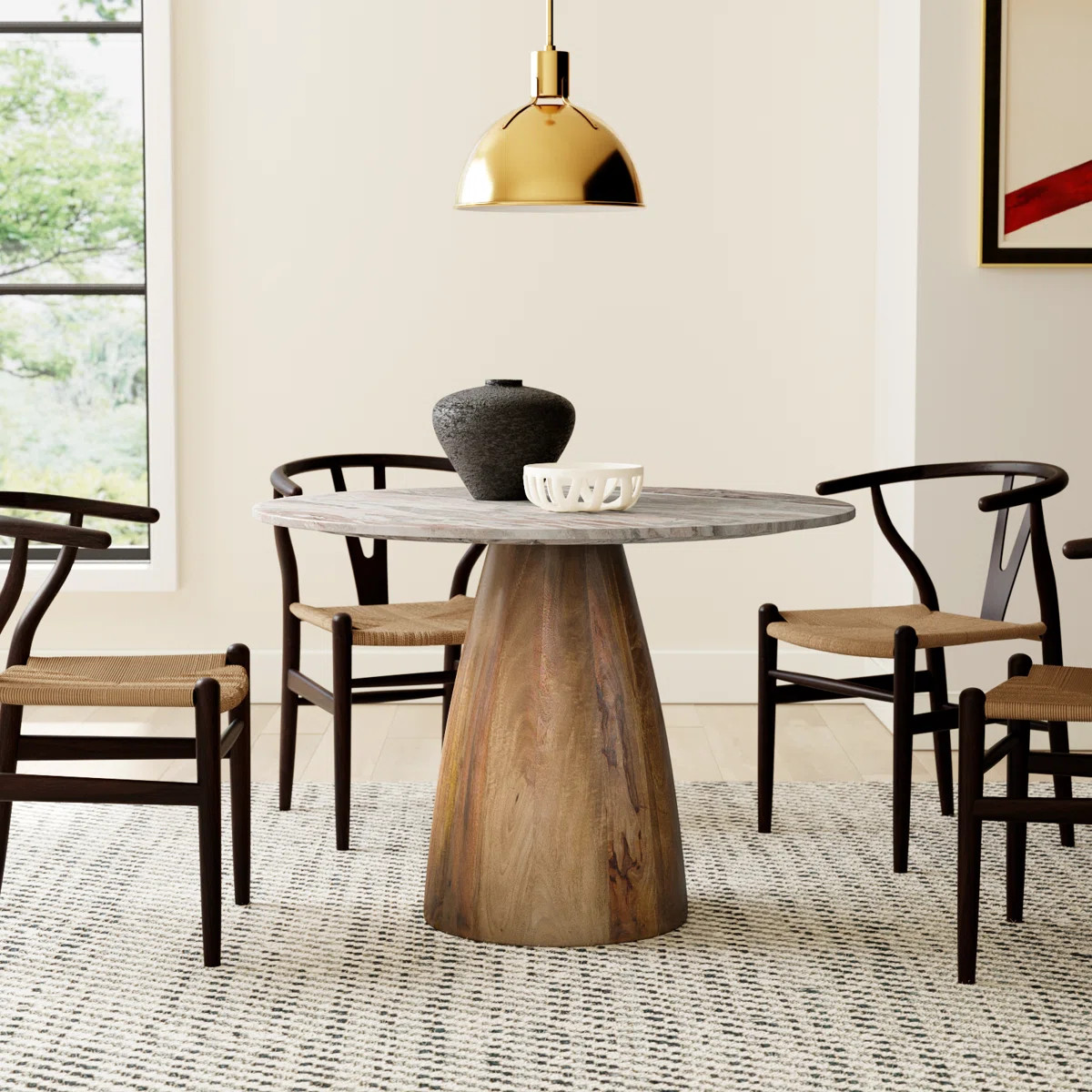 Joss & Main Mellonia Round Genuine Marble Dining Table & Reviews | Wayfair | Wayfair North America
