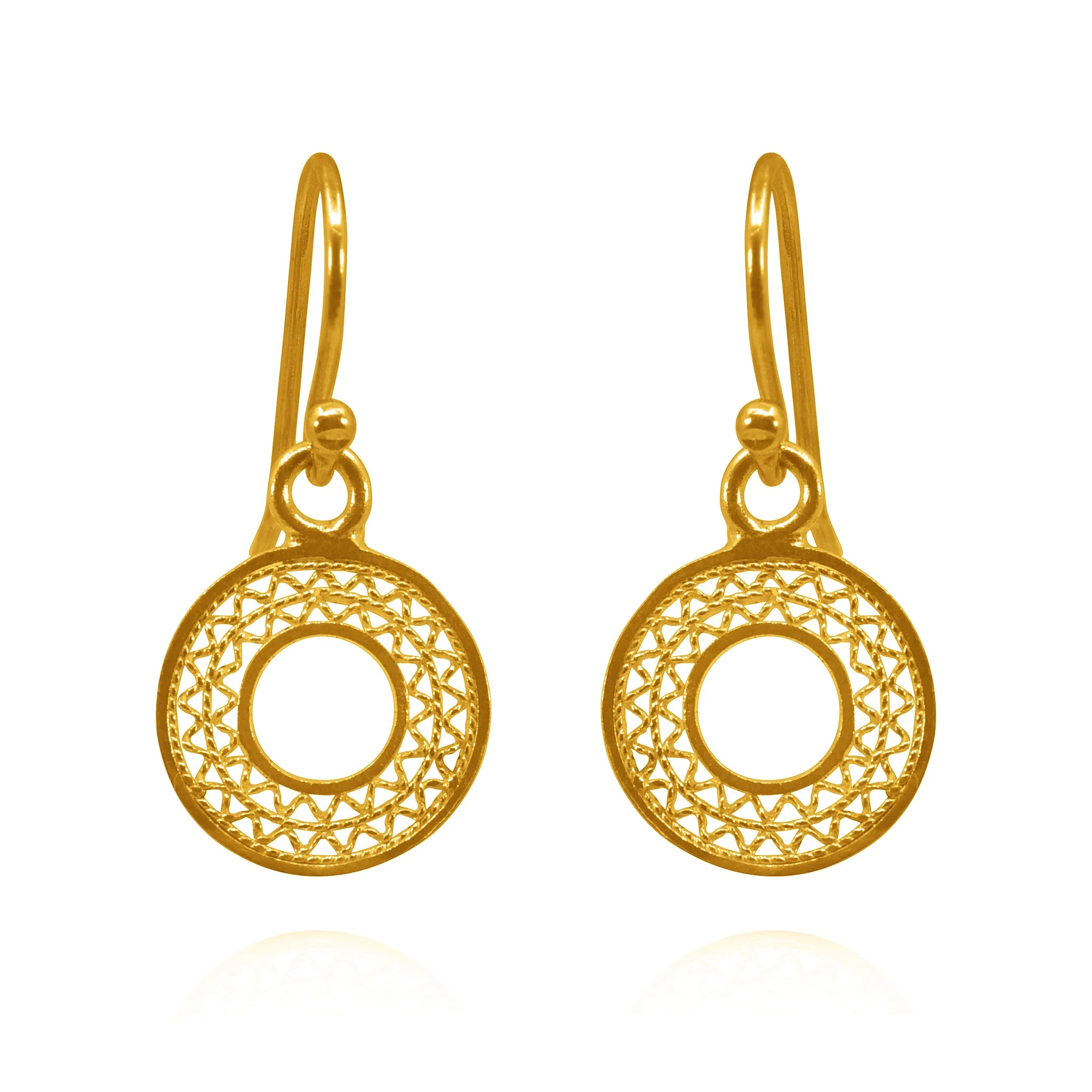 VALERIA GOLD EXTRA SMALL EARRINGS FILIGREE | Olmox Jewelry