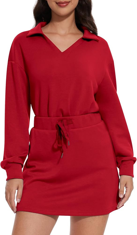 Two Piece Sets for Women 2024 Casual Tracksuit Sweatshirt Skorts Matching Set Lounge Tennis Jogge... | Amazon (US)